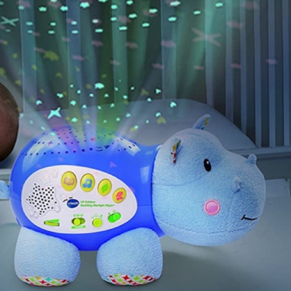 VTech Baby Lil' Critters Soothing Starlight Hippo, Blue - Picture 1 of 8